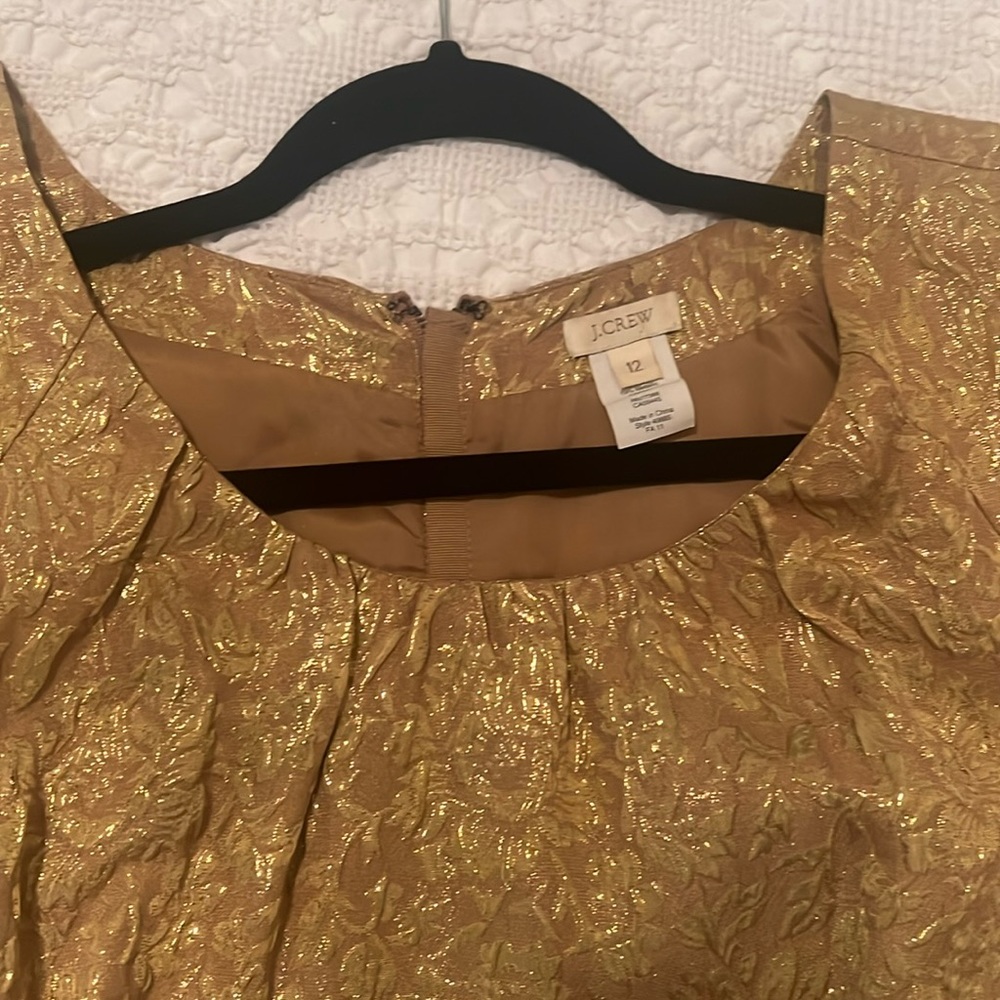J. Crew gold cocktail dress, size 12, gently worn
